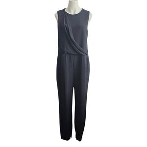 Theory Daimine Register Jumpsuit‎ Women Size 10 Black Sleeveless